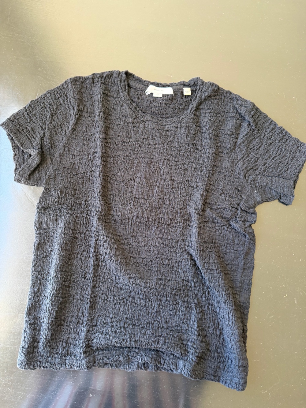 Vince black textured top